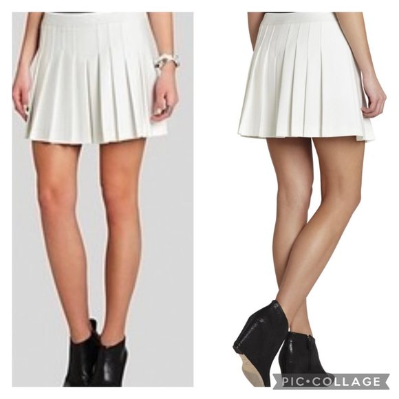 BCBG MaxAzria Ivory Pleat Mini Skirt Shane XS - Picture 1 of 7